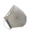 MASCARILLA COMUNIÓN NIÑA ORGANZA MARFIL BORDADO ORO
