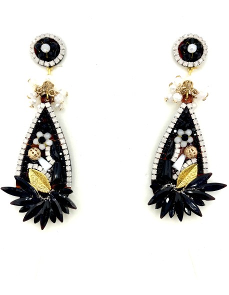 Pendiente lagrima plana ancha