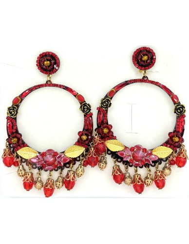 Pendiente aro grande con cristal