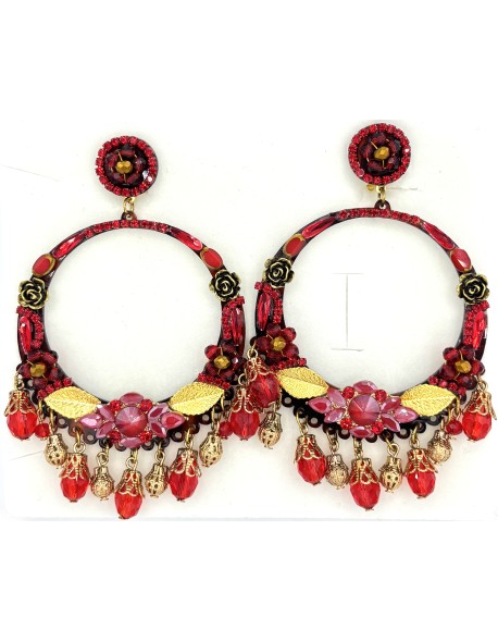 Pendiente aro grande con cristal