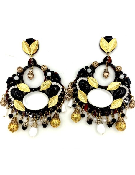 Pendiente aro grande pieza central