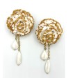Pendiente clavel mini dorado cadena